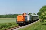 212 270-3 und 212 261-2 aus Neustadt nach Pirna kurz vor dem Hp Helmsdorf am 04.06.2011