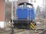 Diesellokomotive BR 212 054-1 der PRESS, ex DB 100.20, abgestellt in Bad Kleinen 16.02.2012