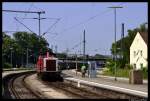 212 284-4 der Bayernbahn kommt mit den Sonderzug von der Drehfahrt zurck in den Lindauer Hauptbahnhof eingefahren.