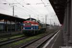 212 279-4 EGP - Eisenbahngesellschaft Potsdam mbH mit der Wagenlok 266 005-8 in Stendal und fuhr in Richtung Wittenberge weiter.