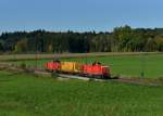 212 317 + 212 034 mit dem Putzzug am 13.10.2013 bei Bergham.