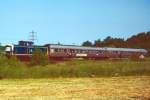 212 313 in der Westiger Eisenbahnschleife mit letztem Zug Letmathe - Hemer - Menden - Fröndenberg am 27.05.1989