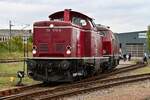 D-MEH 212 079-8 und D-AIX 218 208-7 rangierten am 19.09.2026 zum Tag der Schiene 2026 auf dem Gel�nde des Nordic Rail Service (NRS).