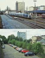 Der Bahnhof Iserlohn Ost im Herbst 1987 und im Jahr 2009.