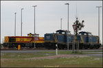 213 341-1 und 212 322-2 der evb stehen vereint mit der 212 der MEG am Jade-Weser-Port.