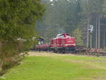 Rennsteigbahn 213 334  Marion  hat am 01.05.2017 mit einem Sonderzug aus Themar fast den Zielbahnhof Rennsteig erreicht.