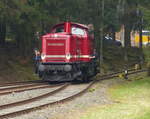 Rennsteigbahn 213 334  Marion  am 01.05.2017 beim umsetzen im Bf Rennsteig.