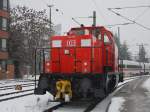 Die 214 015 am 20.02.2009 bei einer Rangierfahrt im Nrnberger Hbf.