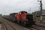 CC-Logistics 262 005 (214 005) am 1.6.12 mit einem kurzen und fast leeren KLV Zug in Dsseldorf-Rath.