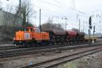 Lok Nr. 10 (214 823-4) der BBL Logistic rangiert mit einem kurzen Bauzg in Aachen-West. Aufgenommen am 20/03/2011.