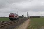 215 023-3 der EfW war am 10.03.2017 bei Lengede in Richtung Hildesheim unterwegs