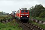 215 901-0 und eine 218er am 26.08.2008 mit einem Autozug nach Niebll in Klanxbll.