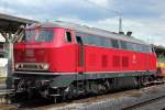 Rheinische Eisenbahn GmbH 215 086-0 im Bauzug Einsatz in Beuel am 23.6.2012 