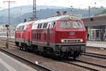 215 086-0 mit 218 208-7 in Koblenz Hbf. 27.7.2016