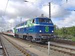 Zug 95991 bei der Ausfahrt in Berlin - Hennigsdorf mit Niaglok 8  eine DH 1504 ex.Br 216 und einem ICE III am Haken  Dies war eine berfhrungsfahrt von Berlin/Hennigsd.