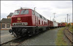 Als V 160067 bezeichnet befand sich am 29.10.2023 auch diese DB Diesellok vor einem passenden Güterzug im Freigelände des VM Nürnberg.