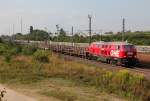 OHE 200085 ( 216 121 ) mit einem Stahlzug bei Porz(Rhein) am 28.08.2013