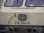 Die Beschriftung von 216 224-6 am 14.05.11 in Mannheim 