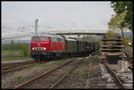 BW Lengerich - Hohne am 1.5.2016: V 160002 schiebt morgens um acht Uhr den Wagen Park von Eisenbahn Tradition aus dem BW in Richtung Bahnhof Lengerich!