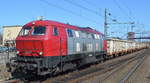 Bahnlogistik24 GmbH mit der  200086  (NVR.: 9280 1 216 158-6 D-BLC) und einem Ganzzug offener Drehgestell-Flachwagen (ÖBB) mit Schrott beladen Richtung des Stahlwerkes der Firma Riva Stahl GmbH