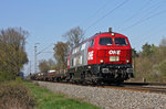 Die V160 (216 123-0) von OHE am 11.04.2016 in Lintorf.