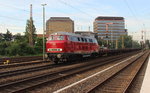 V160 002 mit leerem Aluzug aus Koblenz eim ersten Morgenlicht in Düsseldorf-Rath am 8.7.16