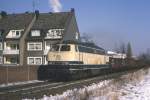 216 018 in Duisburg Angerhausen, 16.02.1985.