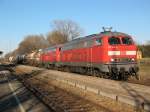 Die 217 013 mit 225 806 am 6.3.2008 in Hrlkofen, warten auf den Gegenzug.
