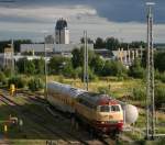 217 001-7 steht in Villingen an der Tankstelle 21.7.08