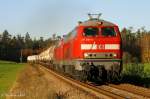 217 016 und 217 011 mit einem Bedarfszug beim Bslhusl/Kastl am 3. Oktober 2008