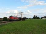 217 021 und 217 022 mit Gterzug in Pirach (04.09.2006)