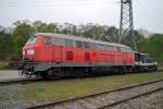 217 012-4 der Pfalzbahn steht zusammen mit der Köf 332 128-8 auf dem Gelände der Historischen Eisenbahn Mannheim. Die 217 wurde vor kurzem von der Pfalzbahn gekauft und ist wieder im Betrieb!
(05.04.2014)