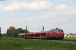 218 483-6 mit 643 013-6 und 643 018-4 im Schlepp bei Blankenloch 9.5.17