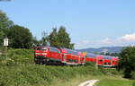 218 496-8 mit dem IRE 4230 (Lindau Hbf-Stuttgart Hbf) bei Einzisweiler 27.5.17