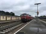 218 436 mit 4 DoSto´s am 27.07.17 bei der Einfahrt in Aulendorf als Ire nach Lindau Hbf.