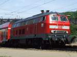 218 427 in Geislingen (Steige) mit einem IRE am 13.05.2007