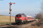 218 499-2 mit dem RE 26389 (Villingen(Schwarzw)-Neustadt(Schwarzw)) in Döggingen 6.2.18