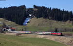 218 421-8 und 218 428-1 mit dem EC 193 (Basel SBB-München Hbf) bei Harbatshofen 24.3.18