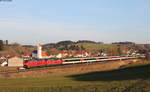 218 403-4 und 218 433-1 mit dem EC 192 (München Hbf-Basel SBB) bei Günzach 24.3.18