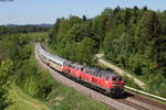 218 499-2 und 218 343-2 mit dem RE/IC 2012  Allgäu  (Oberstdorf-Magdeburg Hbf) bei Martinszell 8.5.18