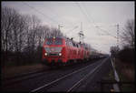 DB 218155 und 218460 sind hier in Tornesch am 1.4.1994 um 9.52 Uhr mit einem IC in Richtung nach Kiel unterwegs.