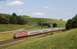 218 326-7 mit dem IC 2085  Nebelhorn  (Augsburg Hbf-Oberstdorf) bei Günzach 28.8.18