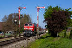 218 427-3 bei der Einfahrt in Nonnenhorn. 1.5.19