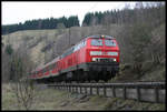 Auch die DB Baureihe 218 war im Personenzug Dienst auf der Rübelandbahn anzutreffen.