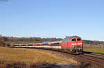 218 424-0 mit dem EC 191 (Basel SBB-München Hbf) bei Günzach 2.1.20