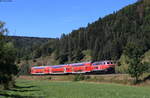 218 498-4 mit dem RE 22597 (Donaueschingen-Ulm Hbf) bei Mühlheim 20.8.20