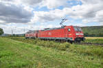 145 207-6 u.218 476-0 zu sehen am 26.08.2020 bei Himmelstadt.