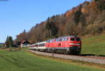 218 426-5 und 218 403-4 mit dem EC 191 (Basel SBB-München Hbf) bei Wiedemannsdorf 7.11.20