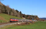 218 401-8 und 218 422-4 mit dem EC 194 (München Hbf-Zürich HB) bei Wiedemannsdorf 7.11.20