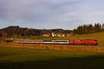 218 416 und 430 am EC EuroCity 195 bei Zell/Buflings. 21.11.20